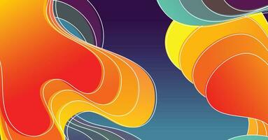 Abstract liquid wave background with colorful background vector