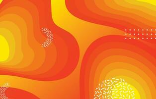 Abstract liquid color background design. Orange and yellow elements with fluid gradient vector