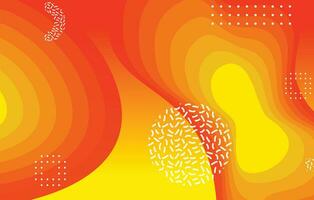 Abstract liquid color background design. Orange and yellow elements with fluid gradient vector