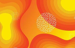 Abstract liquid color background design. Orange and yellow elements with fluid gradient vector