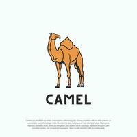 cartoon camel logo vector in flat style isolated on white background