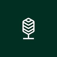 Nature logo design concept. Simple bold modern tree logo Minimal icon of abstract tree leaf. Modern vector illustration square shape tree. bold minimalist logo.