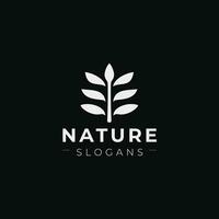 Nature logo design concept. Simple bold modern tree logo Minimal icon of abstract tree leaf. Modern vector illustration square shape tree. bold minimalist logo.