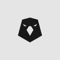 modern and bold simple hexagonal eagle falcon head logo vector black isolated on white background