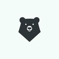simple modern bold bear head logo vector icon illustration design, isolated in white background