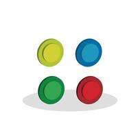 color 3d buttons vector