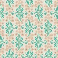 Vector small flower with leaf damask illustration seamless repeat pattern digital artwork