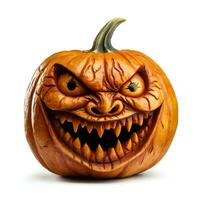 Halloween pumpkin fruit on isolated white background, AI Generative photo