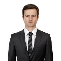 a businessman wearing a suit and tie on an isolated white background, AI Generative photo