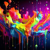 colorful paint splash abstract background, AI Generative photo