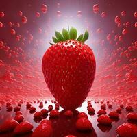 portrait of a strawberry that is bigger than the others, AI Generative photo
