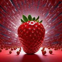 portrait of a strawberry that is bigger than the others, AI Generative photo