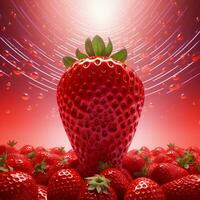 portrait of a strawberry that is bigger than the others, AI Generative photo