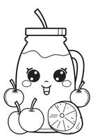 Juice Coloring Page vector