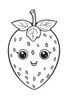 Strawberry Coloring Page vector