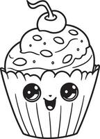 Blueberry Muffin Coloring Page vector
