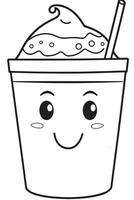 Milkshake Coloring Page vector