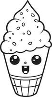 Snow Cone Coloring Page vector