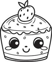 Cheesecake Coloring Page vector