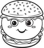 Hamburger Coloring Page vector