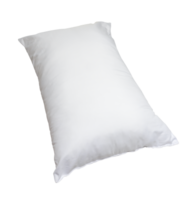 White pillow without case after guest's use at hotel or resort room isolated in png file format, Concept of confortable and happy sleep in daily life