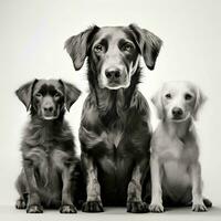 grupo de perros en llanura fondo, ai generativo foto