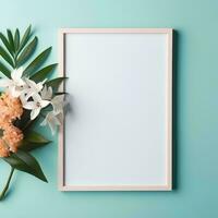 Photo frame mockup, with plain color background