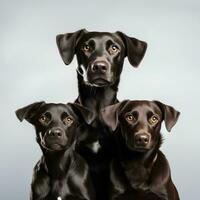 group of dogs on plain background, AI Generative photo