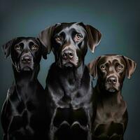 group of dogs on plain background, AI Generative photo