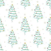 Contemporary Christmas and New Year tree seamless pattern vector