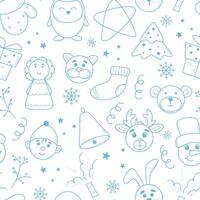 Christmas eve seamless doodle pattern vector