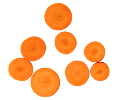 Beautiful orange  carrot slices in set isolated with clipping path in png file format