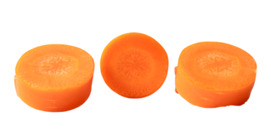 Beautiful orange  carrot slices in set isolated with clipping path in png file format