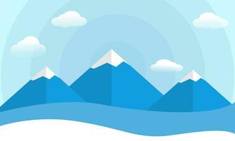 Winter Mountain Illustration background vector