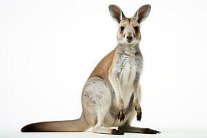Kangaroo, isolated on a white background. Generated by artificial intelligence photo