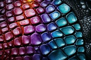Pattern texture of crocodile skin of different shades. Generated by artificial intelligence photo