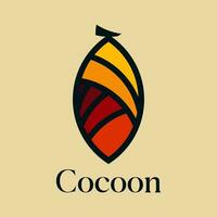 Cocoon logo vector illustration. Cocoon icon. Pupa. Silkworm.