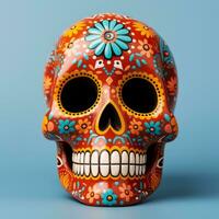 AI Generated The bright sugarloaf skull is made in Mexican traditions. photo