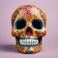 AI Generated The bright sugarloaf skull is made in Mexican traditions. photo