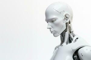 AI Generated A humanoid robot on a neutral background. photo