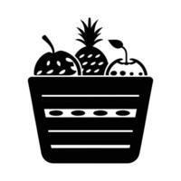 negro Fruta silueta en blanco antecedentes vector