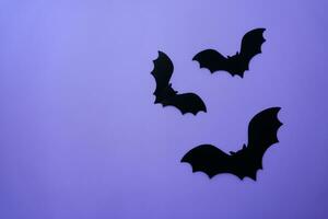 Bats and mockups on a purple background photo