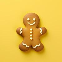 AI Generated Christmas gingerbread man on a bright background. photo