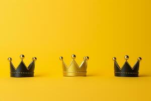 AI Generated Three crowns as a symbol of the celebration of the Day of the Three Kings photo