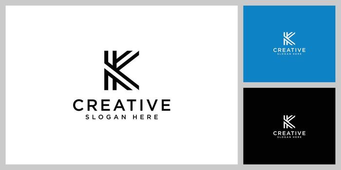 k monogram vector template design