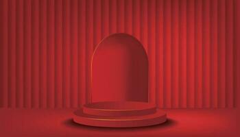 Vector red booth background, suitable for sales activities and product display