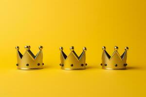 AI Generated Three crowns as a symbol of the celebration of the Day of the Three Kings photo