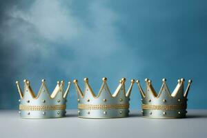 AI Generated Three crowns as a symbol of the celebration of the Day of the Three Kings photo