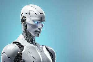 AI Generated A humanoid robot on a neutral background. photo