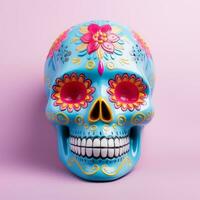 AI Generated The bright sugarloaf skull is made in Mexican traditions. photo